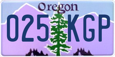 OR license plate 025KGP