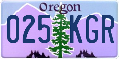 OR license plate 025KGR
