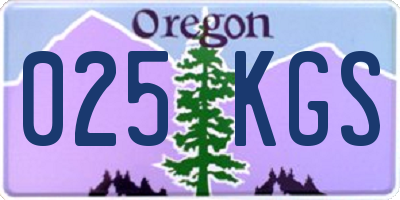 OR license plate 025KGS