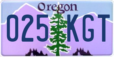 OR license plate 025KGT