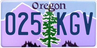 OR license plate 025KGV