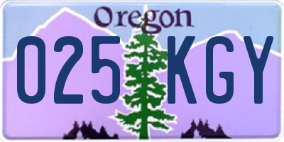OR license plate 025KGY