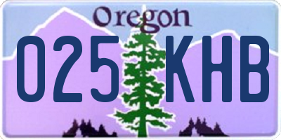 OR license plate 025KHB