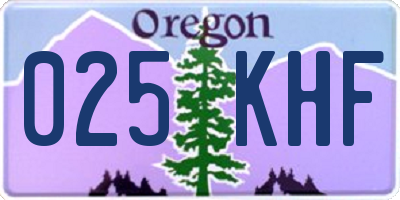 OR license plate 025KHF