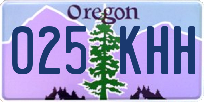 OR license plate 025KHH