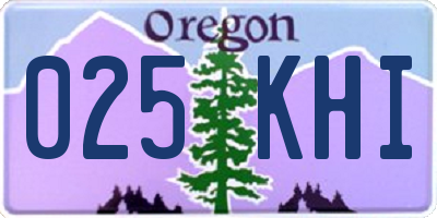 OR license plate 025KHI