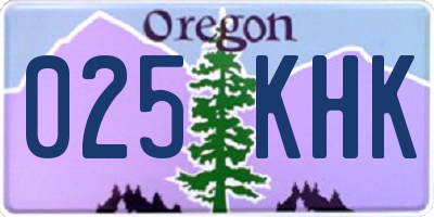 OR license plate 025KHK