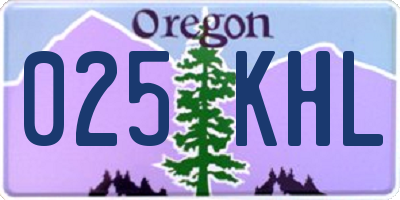 OR license plate 025KHL