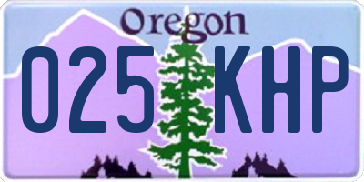 OR license plate 025KHP