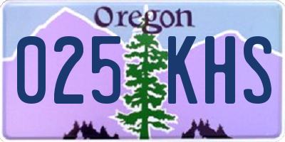 OR license plate 025KHS