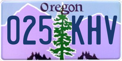 OR license plate 025KHV