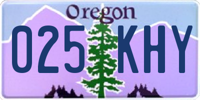 OR license plate 025KHY