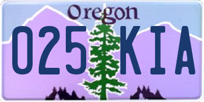 OR license plate 025KIA