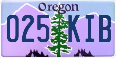 OR license plate 025KIB
