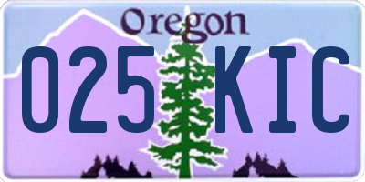 OR license plate 025KIC