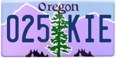 OR license plate 025KIE