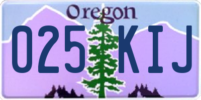 OR license plate 025KIJ