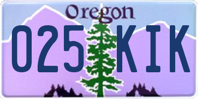 OR license plate 025KIK