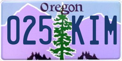 OR license plate 025KIM