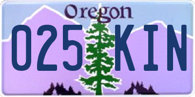 OR license plate 025KIN