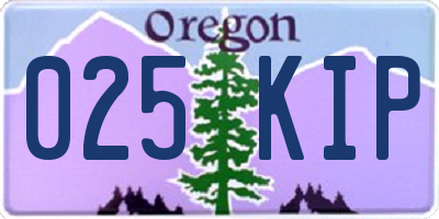 OR license plate 025KIP