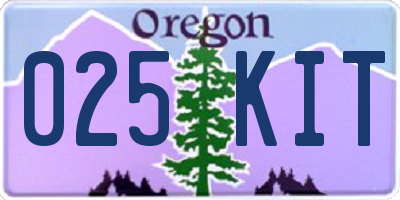 OR license plate 025KIT