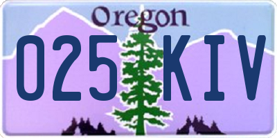 OR license plate 025KIV