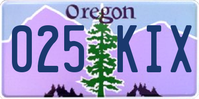 OR license plate 025KIX