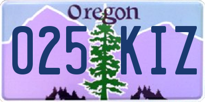 OR license plate 025KIZ