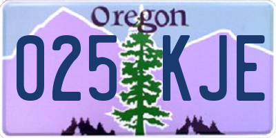 OR license plate 025KJE
