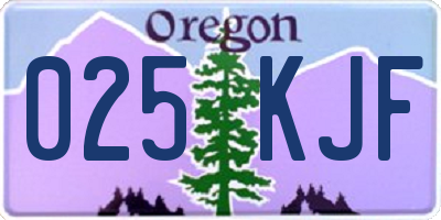 OR license plate 025KJF