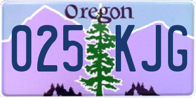 OR license plate 025KJG
