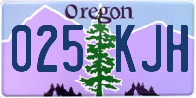 OR license plate 025KJH