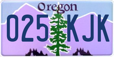 OR license plate 025KJK