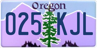 OR license plate 025KJL