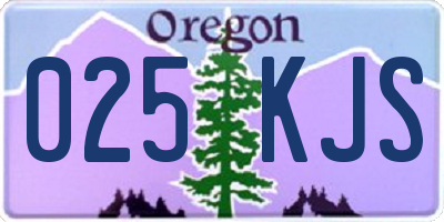 OR license plate 025KJS