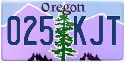 OR license plate 025KJT