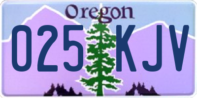 OR license plate 025KJV