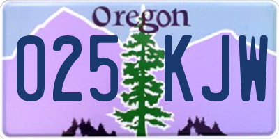 OR license plate 025KJW
