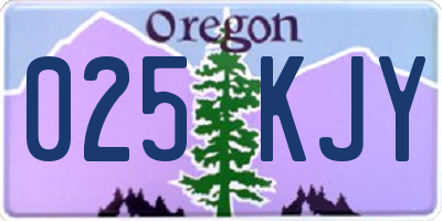 OR license plate 025KJY