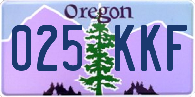 OR license plate 025KKF
