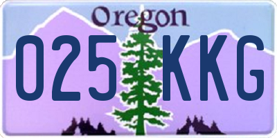 OR license plate 025KKG