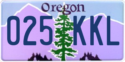 OR license plate 025KKL