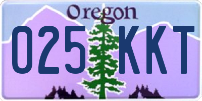 OR license plate 025KKT