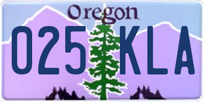 OR license plate 025KLA