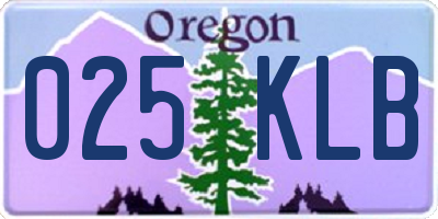 OR license plate 025KLB
