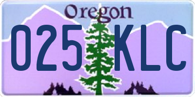 OR license plate 025KLC