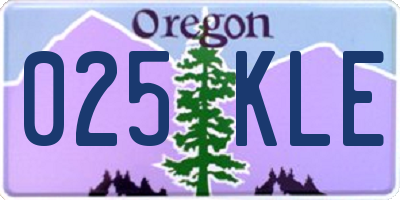 OR license plate 025KLE