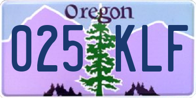 OR license plate 025KLF