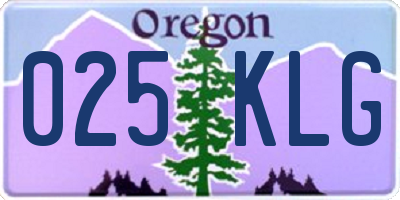 OR license plate 025KLG